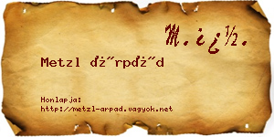 Metzl Árpád névjegykártya